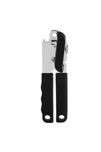 SHOPIENS Multifunctional Can Opener, Metal, Plastic Handle, 19 cm, Black, MYONNA IT & E-COMMERCE