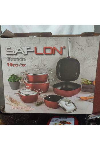 SAFLON Saflonn Turkish Black Granite Cookware Set - 10 Pieces