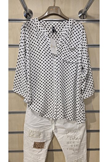 trendbysena Polka Dot Women's Shirt Buttoned Viscose