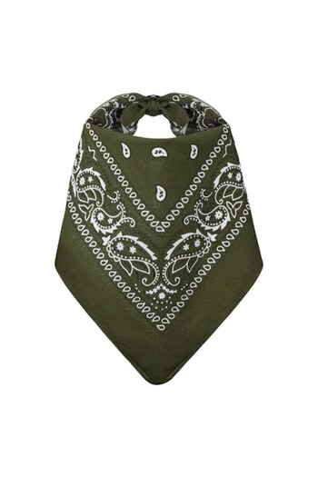 OEM Bandana Cotton, Khaki, Paisley White Model, 54x54cm