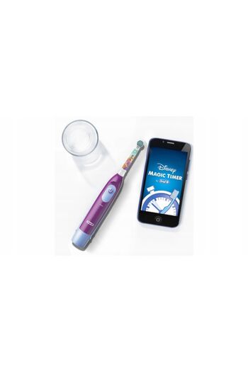 Oral-B Electric Toothbrush for Kids, Kids Princess 3+, Pink and Blue, Battery Powered