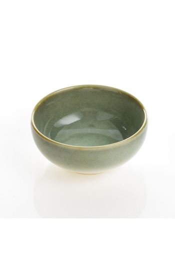 SHOPIENS Round Ceramic Bowl 90ml - Lime Green, for Sauces & Dips, Handmade