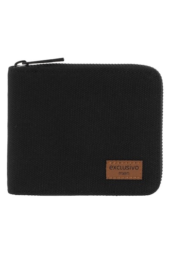 SHOPIENS Exclusivo Men Men's Wallet, Black with Brown Patch, 11.5x2x9.5 cm