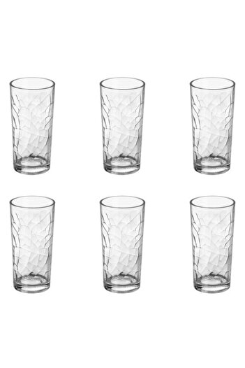 ANTBRO Set of 6 Glasses, Crackled, Transparent, 250ml Capacity
