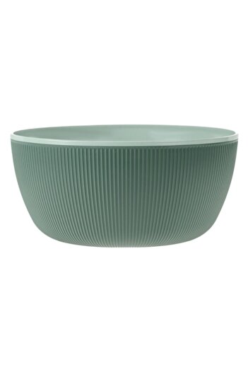 SHOPIENS Plastic Bowl, Striped Pattern, Mint Green, 4L - MYONNA