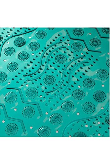 OEM Bathroom Mat ISJ1419, Anti-slip, Pattern, 68 x 35cm, Turquoise
