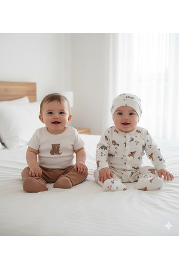 Kidaxi Baby Boy 4-Piece Printed Set (1-3 / 3-6 Months)