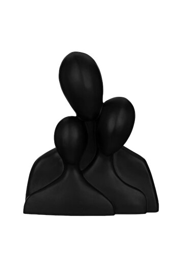 SHOPIENS Decorative Statue, Ceramic, Family, Matte Black, Dimensions 24.5x11.8x29cm, MYONNA IT & E-COMMERCE