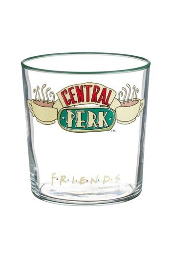OEM Glass Cup Friends, Central Perk, Green Edge, 380ml
