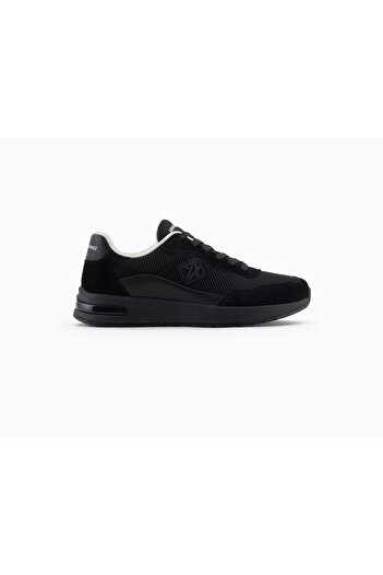 Armani Exchange sneaker siyah kauçuk taban Mesh sneakers with rubber logo XUX240XV910Q781