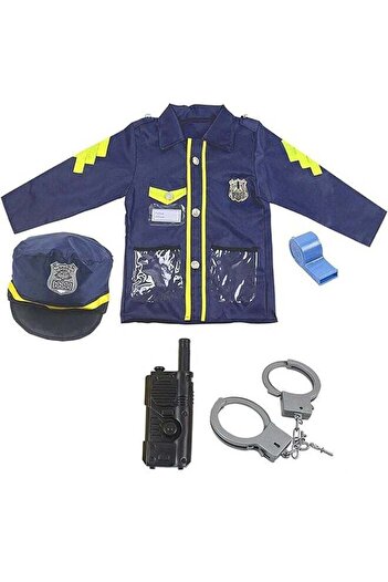 fulina Suitable Policemen Cosplay Costume Set For Kids,80-110CM,Multicolour,Gift for kids 3 to 6