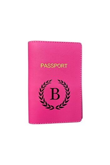 Seyahataksesuar Letter Design Leather Passport Cover B