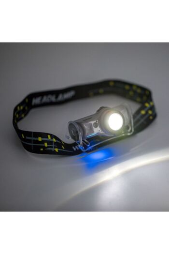 SHOPIENS LED Headlamp, 5W, 450lm, Adjustable, Rechargeable, Gray/Black