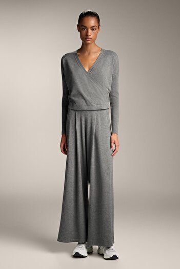 Oysho Crossover knit jumper with rib sleeves