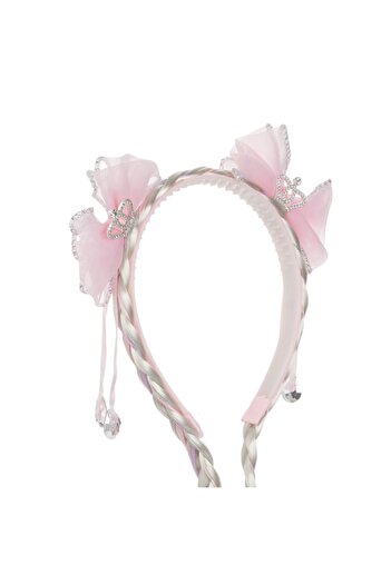 SHOPIENS Hair Crown with Pink Blonde Tails, 2 Bows, 28 cm - MYONNA