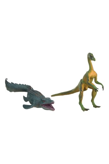 OEM Set Dinosaur Figures, Compsognathus and Water Dinosaur, 2 Pieces, 14 cm, Multicolor