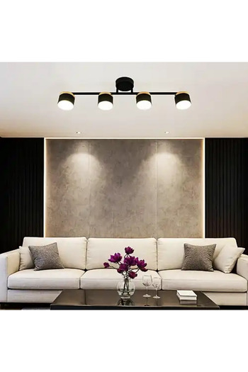 LED CONCEPT Lustra LED cu trei tipuri de lumina, neagra, liniara, 48W, 70x12x13cm