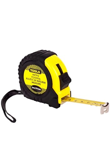 SHOPIENS Measuring Tape, Metpo, 5m x 19mm, Black-Yellow, MYONNA IT & E-COMMERCE