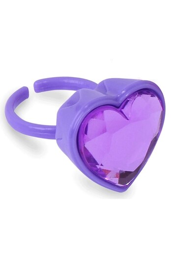 ANTBRO Stamp Ring Set, Heart, 2 Pieces, Purple and Red Colors
