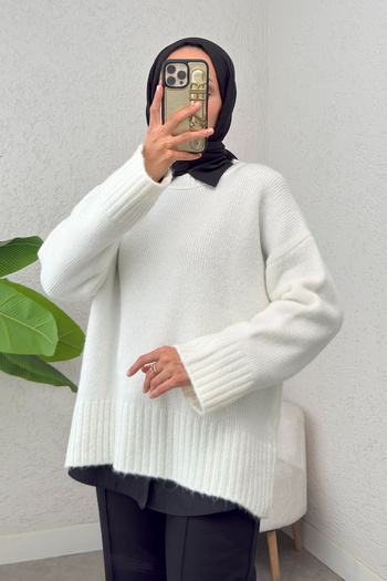 Salih Çelebi Casual Knitted Sweater 70117 - Cream