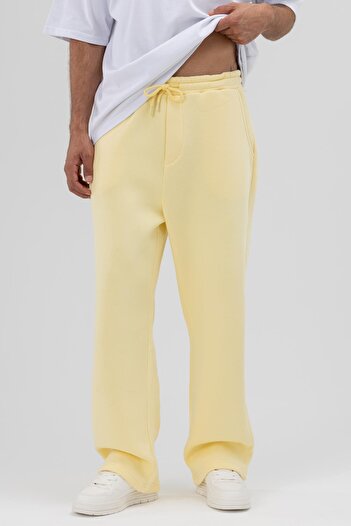 VAMOSCLO Basic Baggy Sweatpants Bottom Yellow