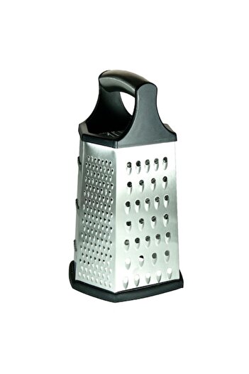 SHOPIENS Stainless Steel Kitchen Grater, 6 Sides, 24 cm, Black