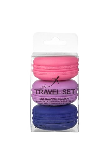 SHOPIENS Silicone Macaron Containers Set, Multicolor, 20 ml, 3 Pieces