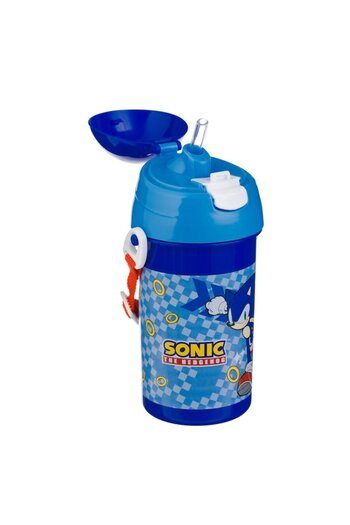 ANTBRO Children's Water Bottle Sonic, Pop Up Mechanism, 0.5L, Blue, Plastic