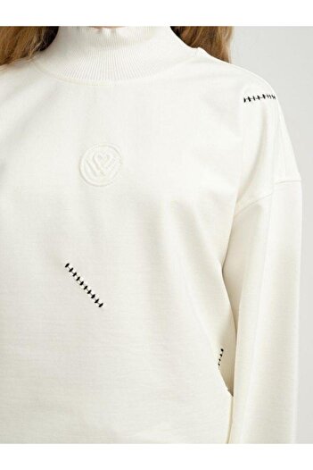 Zekids Girl's Oversize Design Tracksuit Set with Stitching Detail