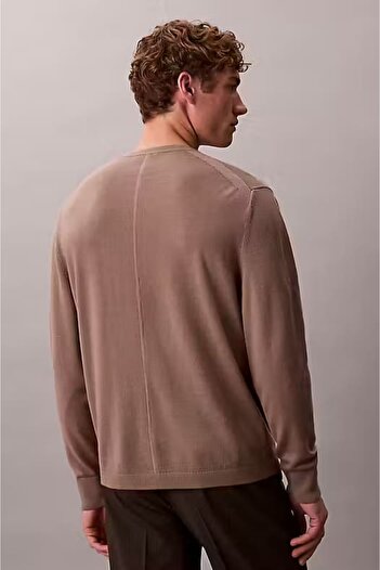 Calvin Klein Men's Regular Fit Merino Wool Knit Sweater - Mink