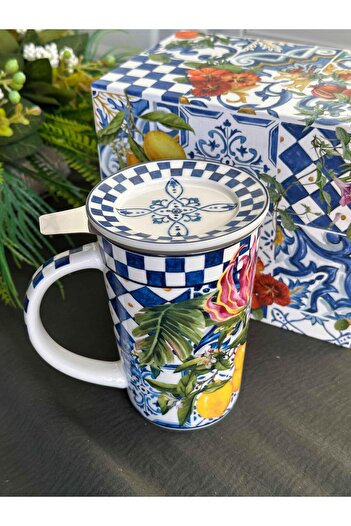 ROSSEV Italy Garden Herbal Tea Cup with Strainer