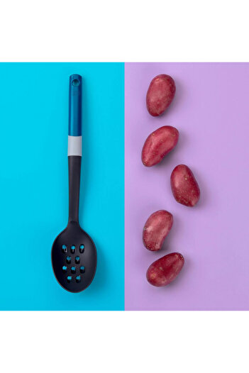 Tasty Serving spoon with grater 678063, Soft handle, 34 cm, Plastic, Blue