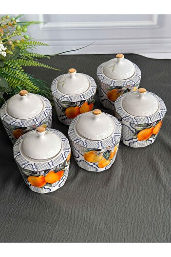ROSSEV Lemons 6-Piece Porcelain Spice Set