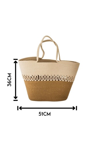 ORIAN Beige and honey cotton travel bag