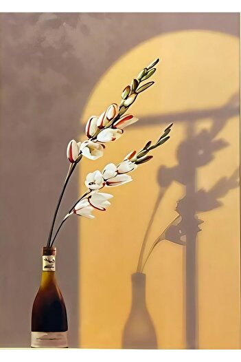 Harikabirev Hari̇kabi̇rev | Bohemia Combination with Plants in the Loved Vase | Framed Glass Table 2-Piece Vertical