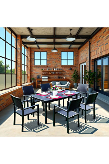 Living Accents 7-Piece Durable Long Lasting High Quality Outdoor Dining Set