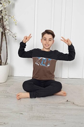 pamuklu BOYS' PAJAMAS SET, LONG SLEEVE