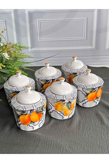 ROSSEV Lemons 6-Piece Porcelain Spice Set