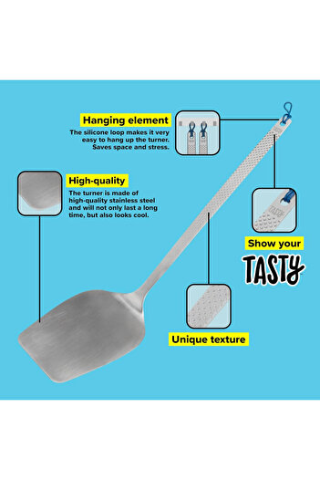 Tasty Spatula 678161, Angled front edge, 33cm, Stainless steel, Silver