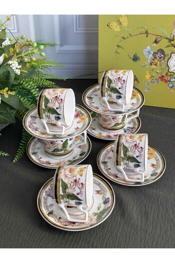 ROSSEV Turkish Coffee Cup Muse Garden 6 Person Set 12 Pieces