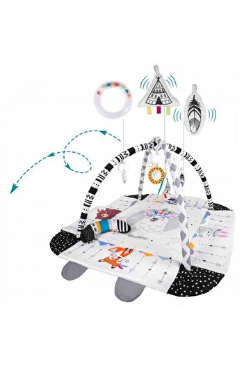 Ricokids Salteluta interactiva 3in1, pliere usoara, arcada cu jucarii, tarc, covor, perna, model caine, 10...