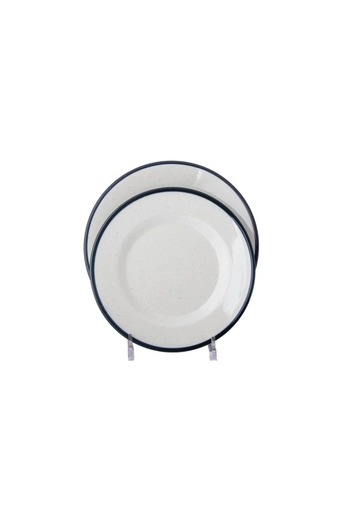 ORIAN 57-piece navy melamine dinner set for 6 people