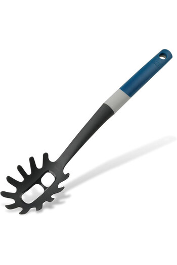 Tasty Spaghetti Spoon 678065, Portion Hole, Soft Handle, 34 cm, Plastic, Blue