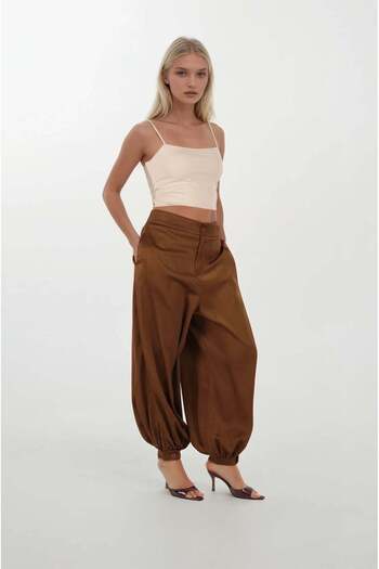 FABB Brown Buttoned Shalwar Pants