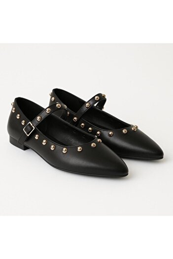 ayhnshoes Women's Babet Gold Buckle Stone Casual Flat Shoes