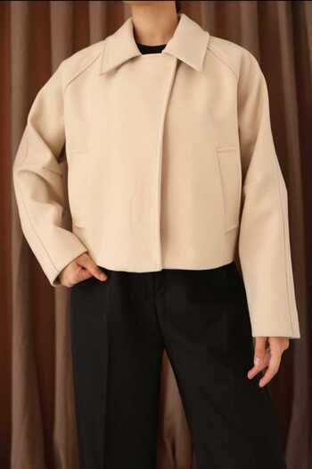 Safgiyim44 Kaşe Kaban Side Pocket Zipper Zippered Jacket