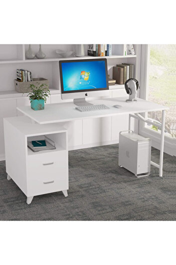 micasa Soho Stylish Computer Desk with Storage Cabinet Drawers