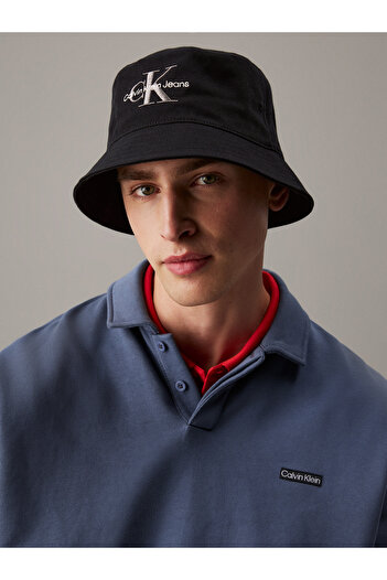Calvin Klein Men Black Monologo Embroidery Cap