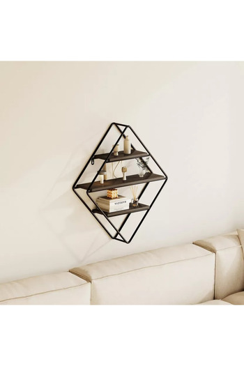 Generic Urban Diamond 3-Tier Metal Rack - 41.5 x 11 x 50 cm