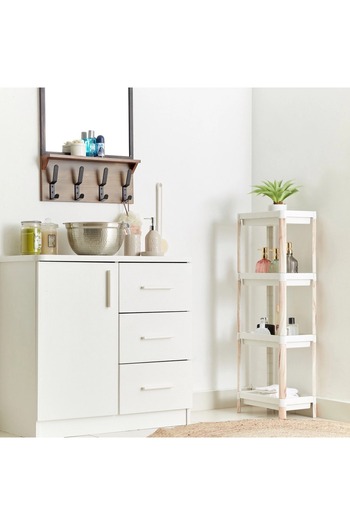 Generic Nova Rectangular 4-Tier Cart with Wood Finish